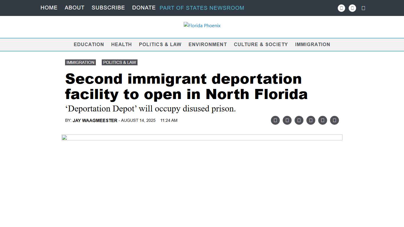 Second immigrant deportation facility to open in North Florida • Florida Phoenix